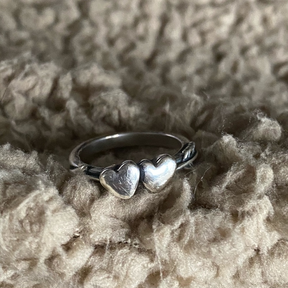 James Avery double heart ring